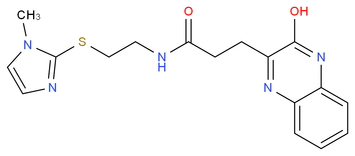 3-(3-hydroxy-2-quinoxalinyl)-N-{2-[(1-methyl-1H-imidazol-2-yl)thio]ethyl}propanamide_Molecular_structure_CAS_)