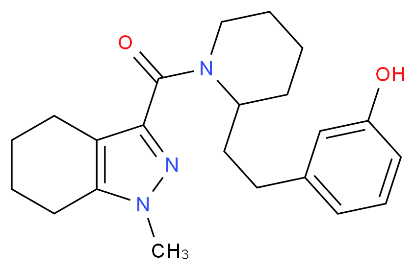 3-(2-{1-[(1-methyl-4,5,6,7-tetrahydro-1H-indazol-3-yl)carbonyl]-2-piperidinyl}ethyl)phenol_Molecular_structure_CAS_)