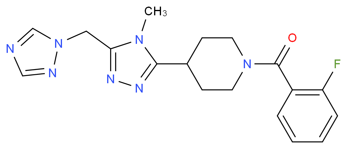 1-(2-fluorobenzoyl)-4-[4-methyl-5-(1H-1,2,4-triazol-1-ylmethyl)-4H-1,2,4-triazol-3-yl]piperidine_Molecular_structure_CAS_)