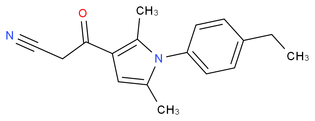 3-[1-(4-Ethyl-phenyl)-2,5-dimethyl-1H-pyrrol-3-yl]-3-oxo-propionitrile_Molecular_structure_CAS_)