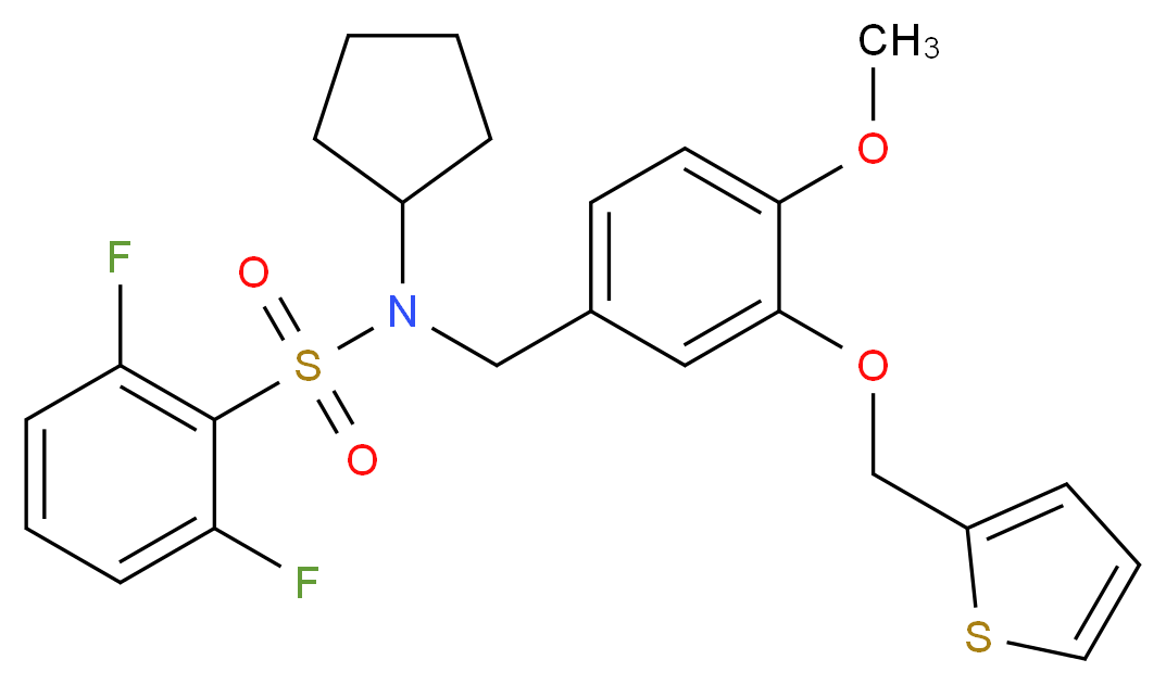 N-cyclopentyl-2,6-difluoro-N-[4-methoxy-3-(2-thienylmethoxy)benzyl]benzenesulfonamide_Molecular_structure_CAS_)