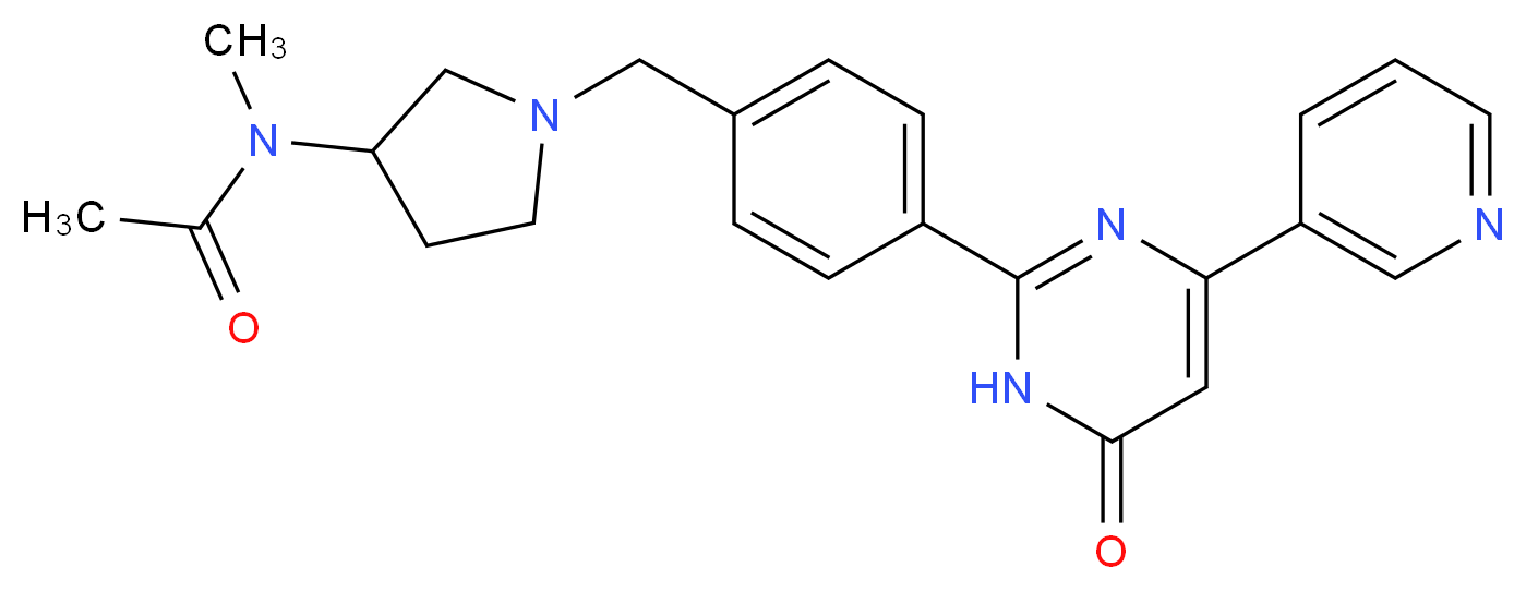 N-methyl-N-{1-[4-(6-oxo-4-pyridin-3-yl-1,6-dihydropyrimidin-2-yl)benzyl]pyrrolidin-3-yl}acetamide_Molecular_structure_CAS_)