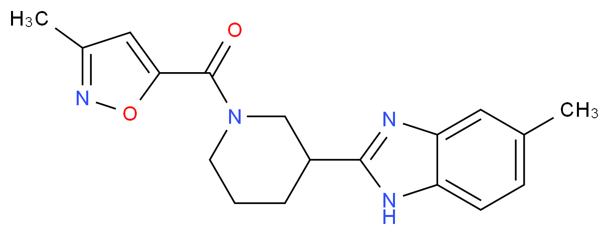 5-methyl-2-{1-[(3-methylisoxazol-5-yl)carbonyl]piperidin-3-yl}-1H-benzimidazole_Molecular_structure_CAS_)