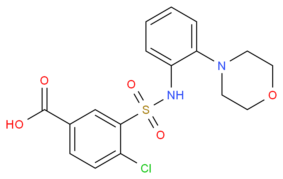 4-Chloro-3-(2-morpholin-4-yl-phenylsulfamoyl)-benzoic acid_Molecular_structure_CAS_)