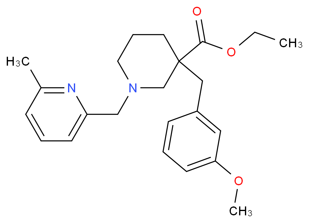 ethyl 3-(3-methoxybenzyl)-1-[(6-methyl-2-pyridinyl)methyl]-3-piperidinecarboxylate_Molecular_structure_CAS_)