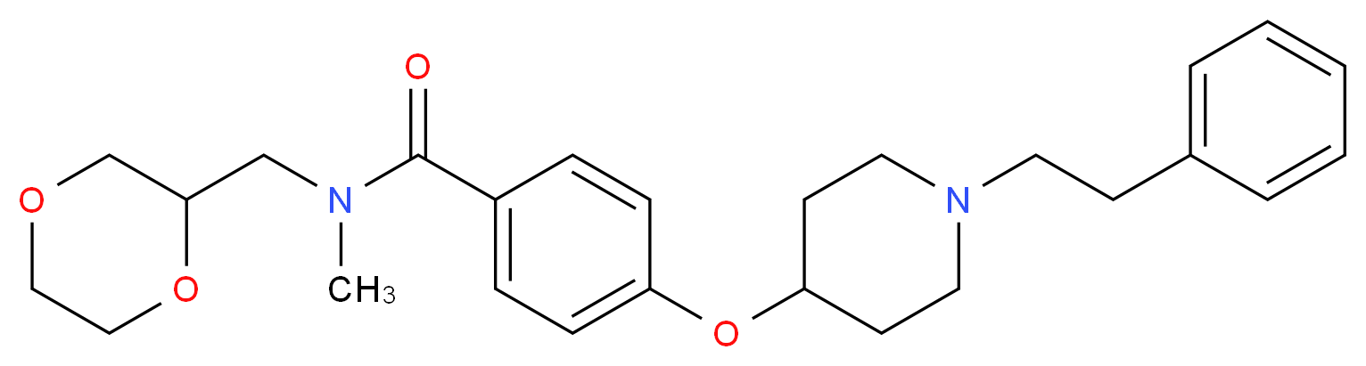 N-(1,4-dioxan-2-ylmethyl)-N-methyl-4-{[1-(2-phenylethyl)-4-piperidinyl]oxy}benzamide_Molecular_structure_CAS_)