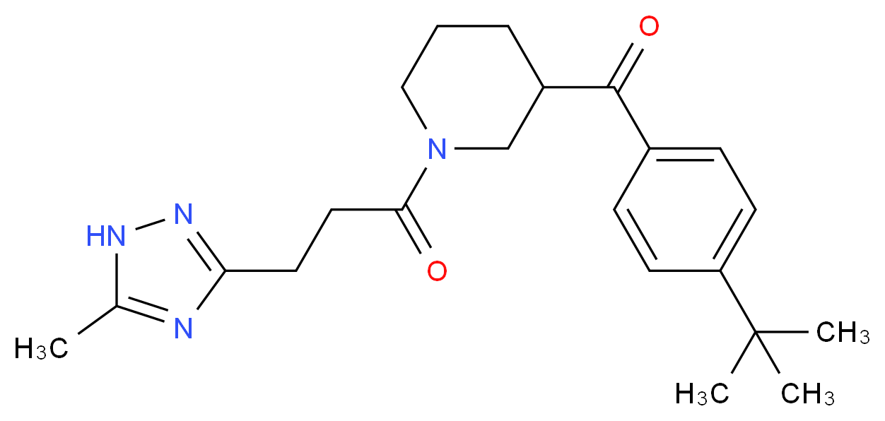 (4-tert-butylphenyl){1-[3-(5-methyl-1H-1,2,4-triazol-3-yl)propanoyl]piperidin-3-yl}methanone_Molecular_structure_CAS_)