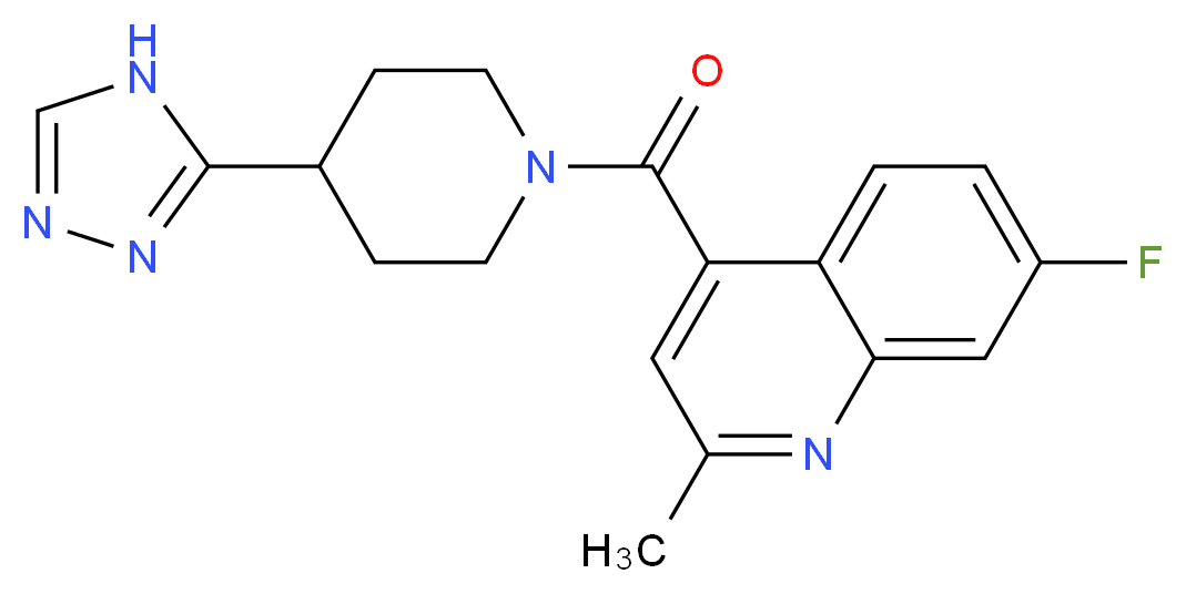 7-fluoro-2-methyl-4-{[4-(4H-1,2,4-triazol-3-yl)-1-piperidinyl]carbonyl}quinoline_Molecular_structure_CAS_)