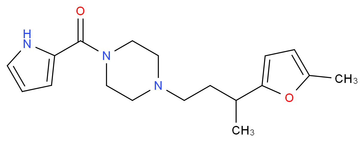 1-[3-(5-methyl-2-furyl)butyl]-4-(1H-pyrrol-2-ylcarbonyl)piperazine_Molecular_structure_CAS_)