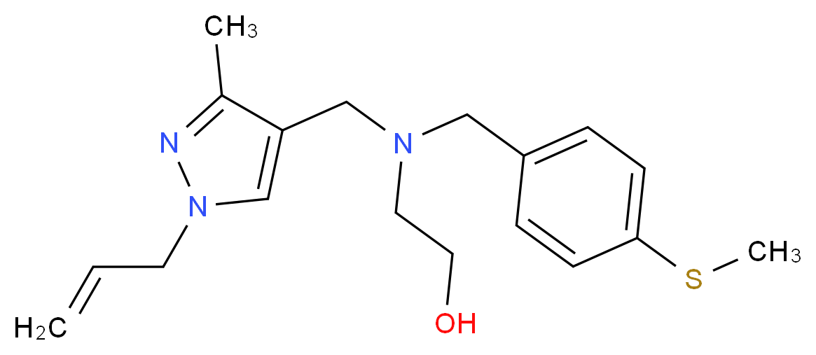 2-{[(1-allyl-3-methyl-1H-pyrazol-4-yl)methyl][4-(methylthio)benzyl]amino}ethanol_Molecular_structure_CAS_)