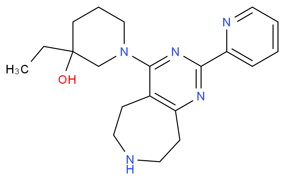 3-ethyl-1-(2-pyridin-2-yl-6,7,8,9-tetrahydro-5H-pyrimido[4,5-d]azepin-4-yl)piperidin-3-ol_Molecular_structure_CAS_)