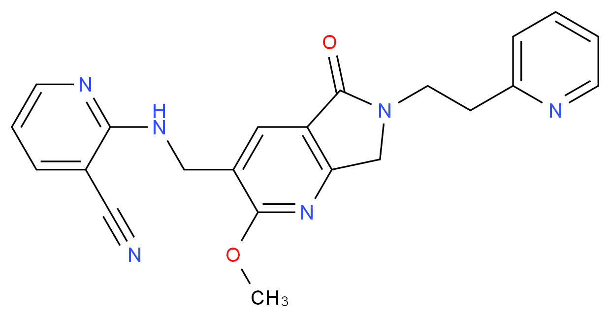 2-({[2-methoxy-5-oxo-6-(2-pyridin-2-ylethyl)-6,7-dihydro-5H-pyrrolo[3,4-b]pyridin-3-yl]methyl}amino)nicotinonitrile_Molecular_structure_CAS_)