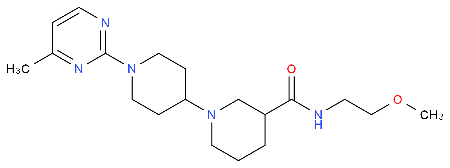 N-(2-methoxyethyl)-1'-(4-methylpyrimidin-2-yl)-1,4'-bipiperidine-3-carboxamide_Molecular_structure_CAS_)