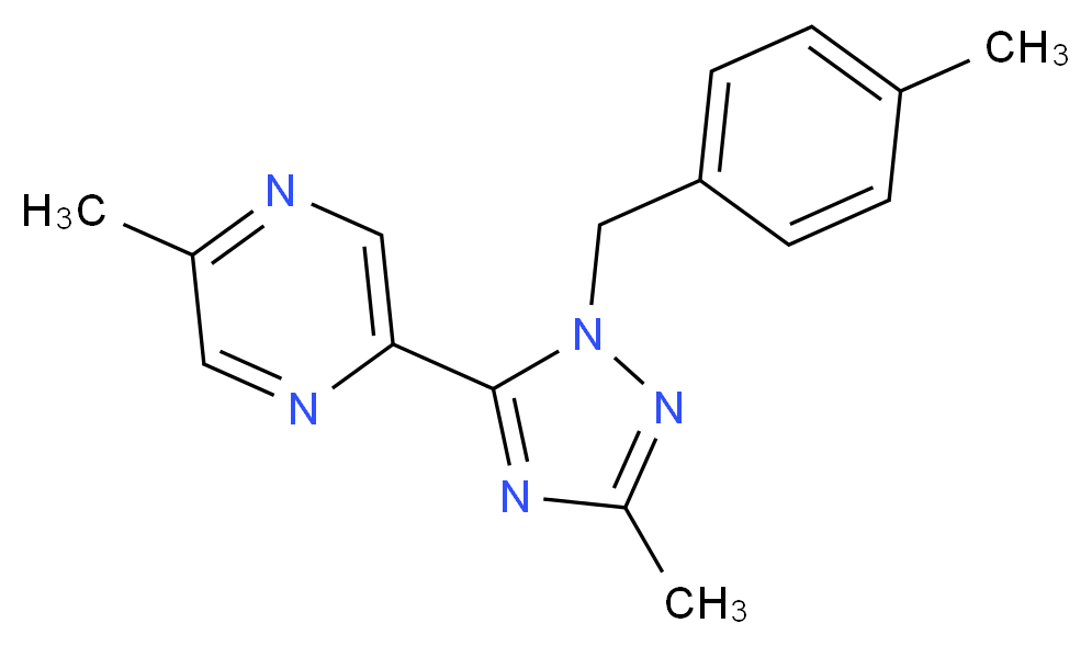 2-methyl-5-[3-methyl-1-(4-methylbenzyl)-1H-1,2,4-triazol-5-yl]pyrazine_Molecular_structure_CAS_)