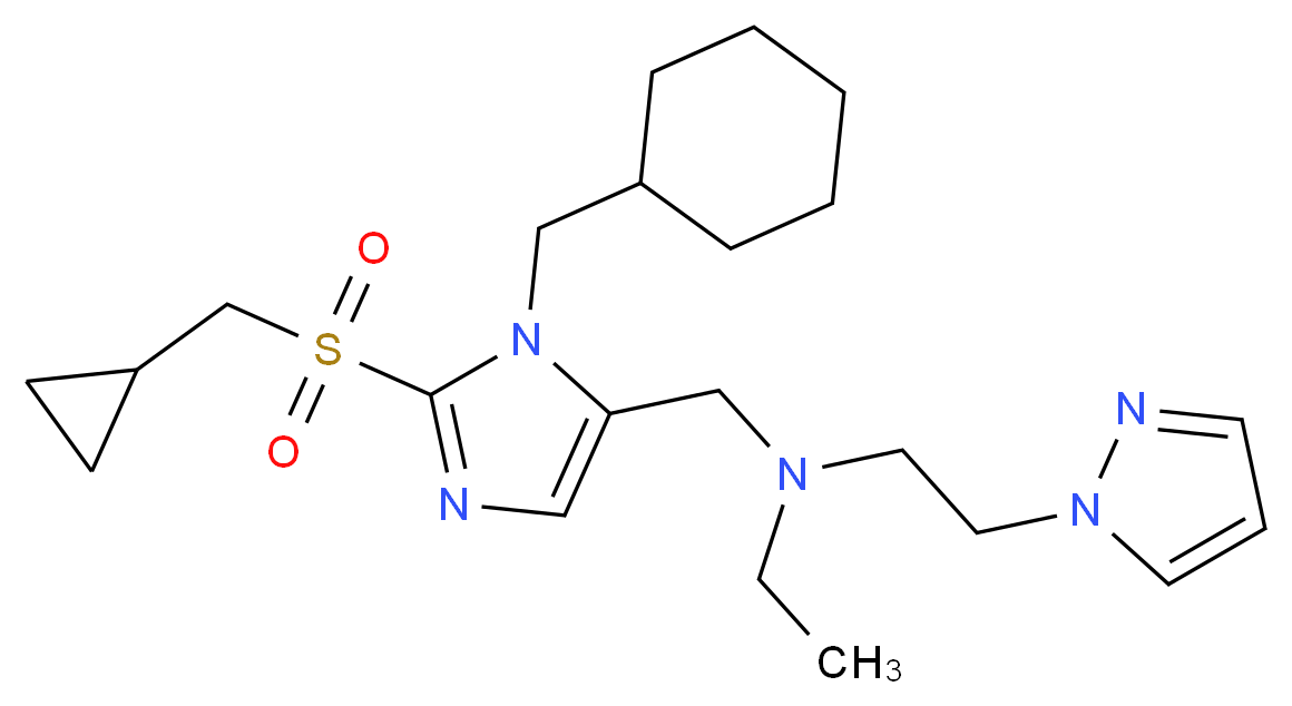 ({1-(cyclohexylmethyl)-2-[(cyclopropylmethyl)sulfonyl]-1H-imidazol-5-yl}methyl)ethyl[2-(1H-pyrazol-1-yl)ethyl]amine_Molecular_structure_CAS_)