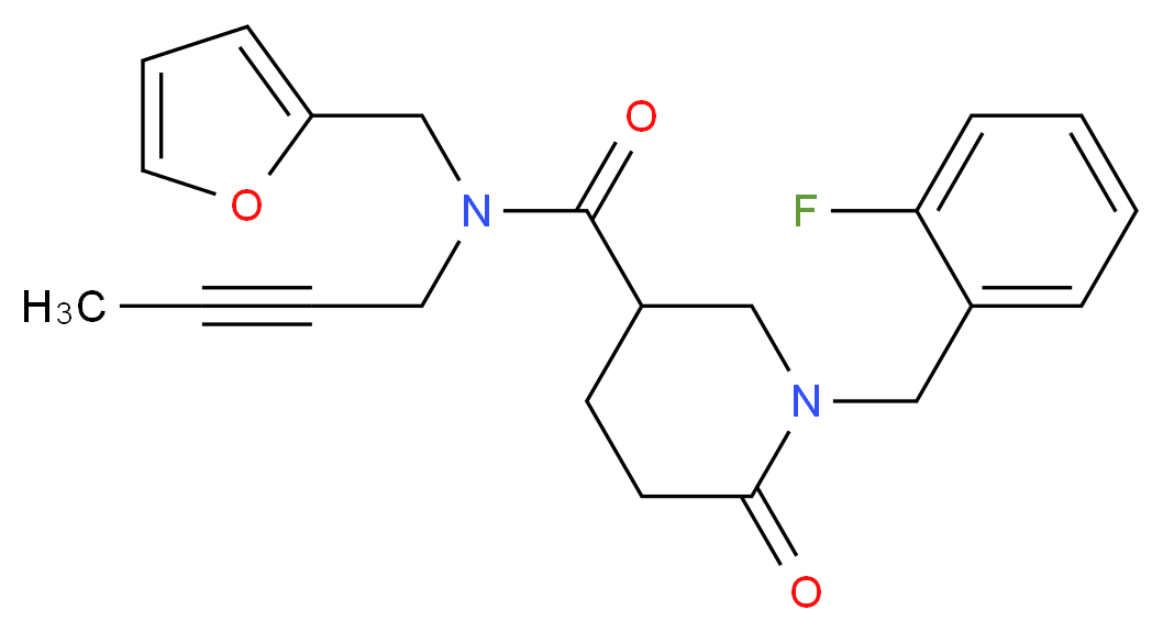 N-2-butyn-1-yl-1-(2-fluorobenzyl)-N-(2-furylmethyl)-6-oxo-3-piperidinecarboxamide_Molecular_structure_CAS_)