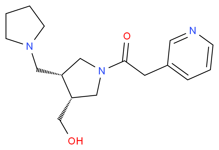 [(3R*,4R*)-1-(3-pyridinylacetyl)-4-(1-pyrrolidinylmethyl)-3-pyrrolidinyl]methanol_Molecular_structure_CAS_)