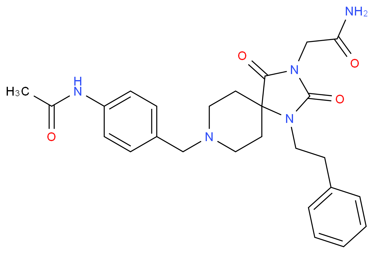 2-[8-[4-(acetylamino)benzyl]-2,4-dioxo-1-(2-phenylethyl)-1,3,8-triazaspiro[4.5]dec-3-yl]acetamide_Molecular_structure_CAS_)