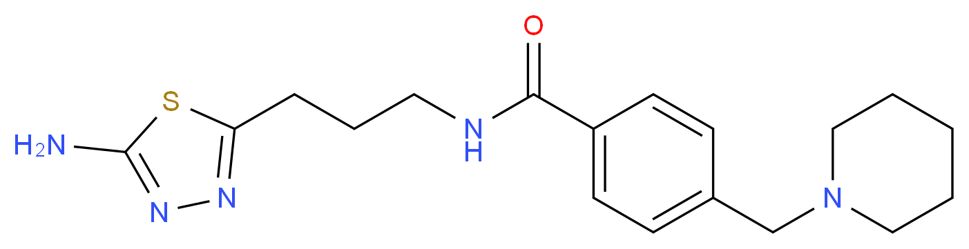 N-[3-(5-amino-1,3,4-thiadiazol-2-yl)propyl]-4-(1-piperidinylmethyl)benzamide_Molecular_structure_CAS_)
