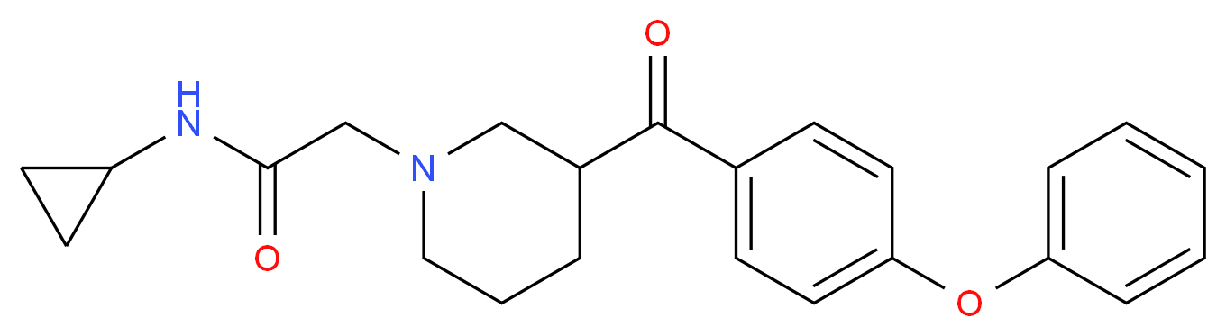 N-cyclopropyl-2-[3-(4-phenoxybenzoyl)piperidin-1-yl]acetamide_Molecular_structure_CAS_)
