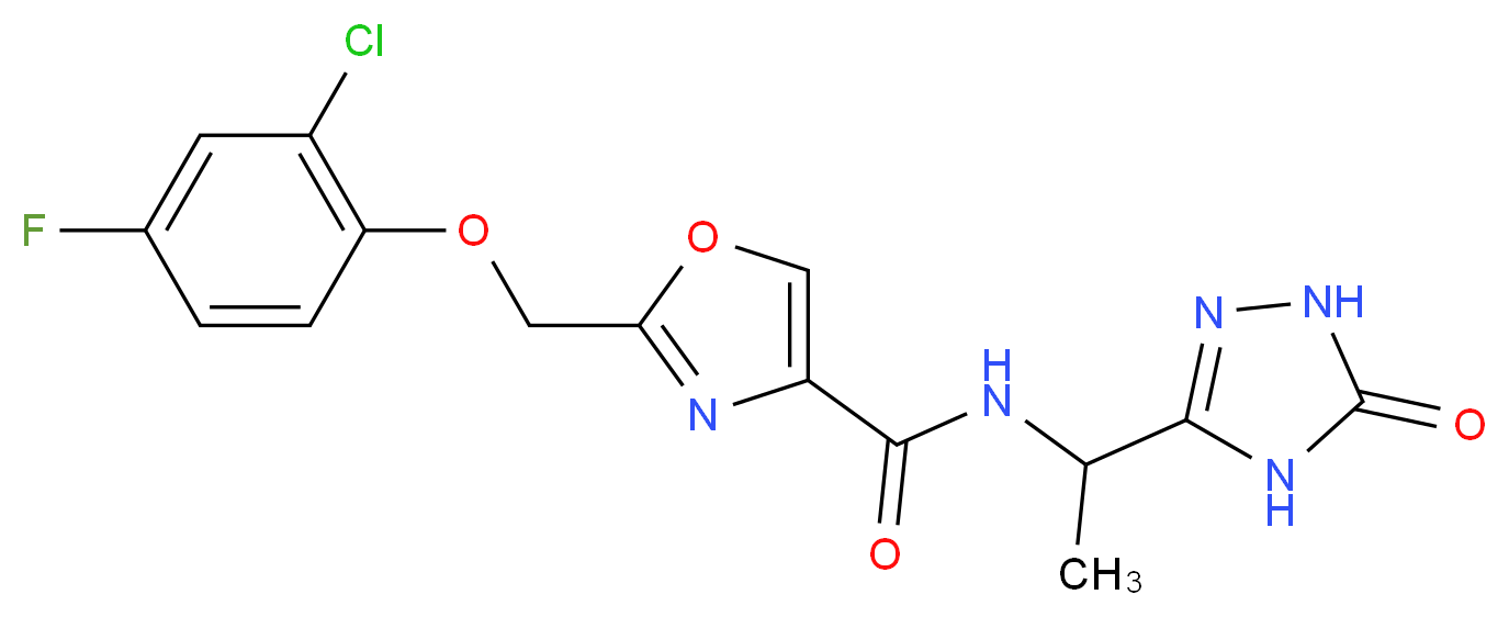 2-[(2-chloro-4-fluorophenoxy)methyl]-N-[1-(5-oxo-4,5-dihydro-1H-1,2,4-triazol-3-yl)ethyl]-1,3-oxazole-4-carboxamide_Molecular_structure_CAS_)