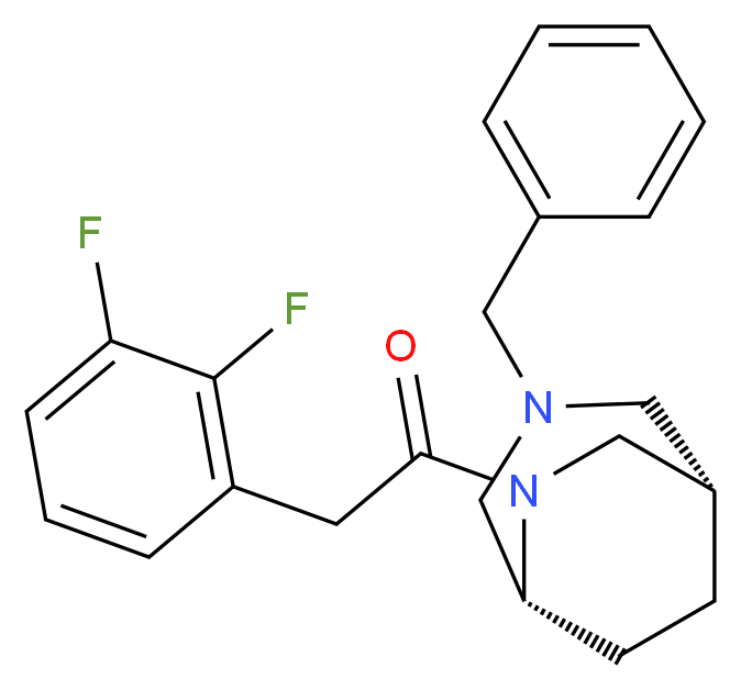 (1S*,5R*)-3-benzyl-6-[(2,3-difluorophenyl)acetyl]-3,6-diazabicyclo[3.2.2]nonane_Molecular_structure_CAS_)