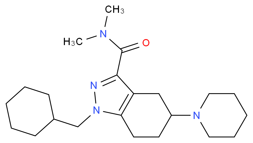 1-(cyclohexylmethyl)-N,N-dimethyl-5-(1-piperidinyl)-4,5,6,7-tetrahydro-1H-indazole-3-carboxamide_Molecular_structure_CAS_)
