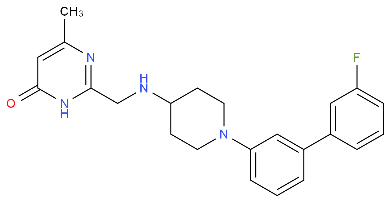 2-({[1-(3'-fluoro-3-biphenylyl)-4-piperidinyl]amino}methyl)-6-methyl-4(3H)-pyrimidinone_Molecular_structure_CAS_)