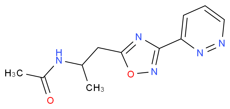 N-{1-methyl-2-[3-(3-pyridazinyl)-1,2,4-oxadiazol-5-yl]ethyl}acetamide_Molecular_structure_CAS_)