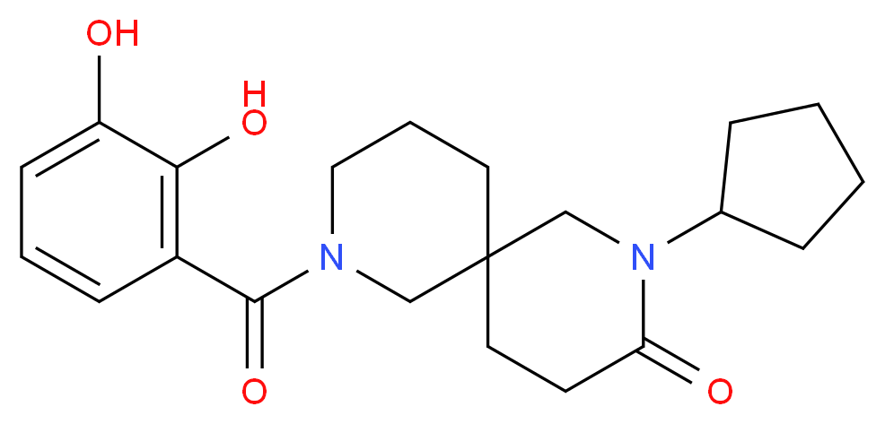 2-cyclopentyl-8-(2,3-dihydroxybenzoyl)-2,8-diazaspiro[5.5]undecan-3-one_Molecular_structure_CAS_)