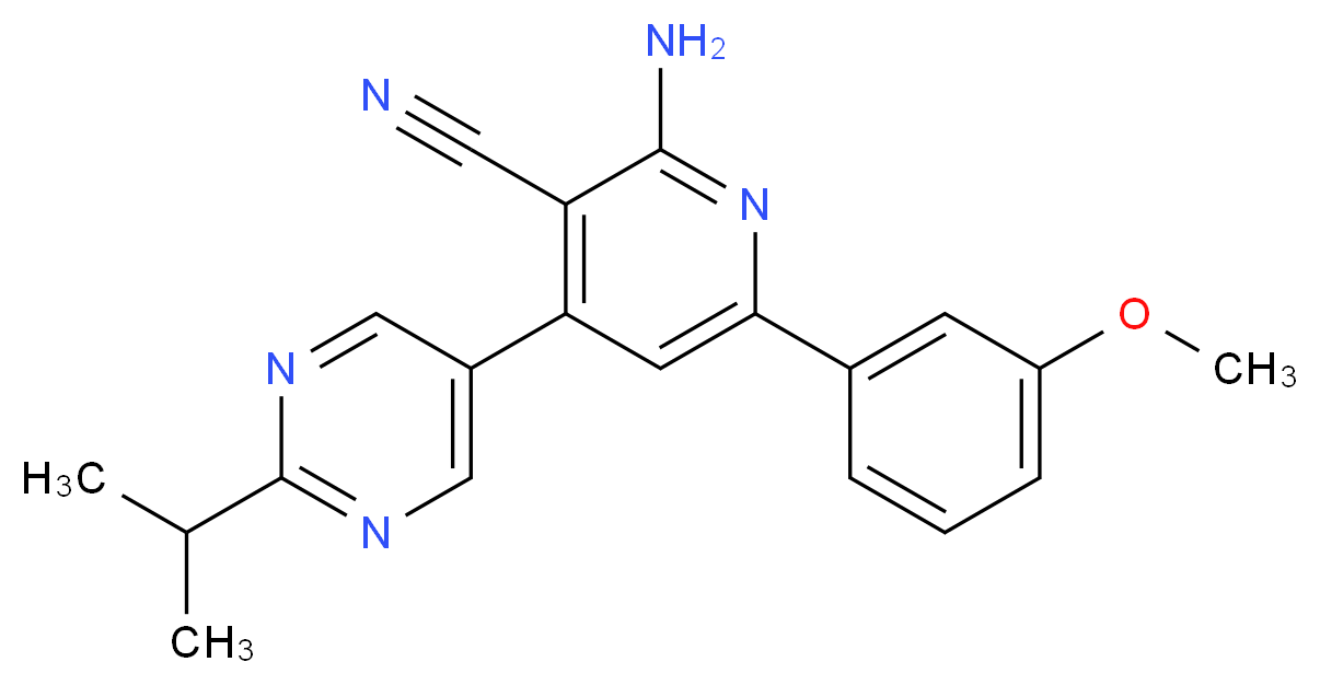 2-amino-4-(2-isopropylpyrimidin-5-yl)-6-(3-methoxyphenyl)nicotinonitrile_Molecular_structure_CAS_)