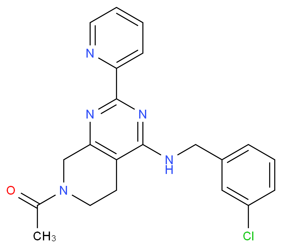7-acetyl-N-(3-chlorobenzyl)-2-pyridin-2-yl-5,6,7,8-tetrahydropyrido[3,4-d]pyrimidin-4-amine_Molecular_structure_CAS_)