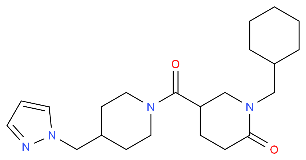 1-(cyclohexylmethyl)-5-{[4-(1H-pyrazol-1-ylmethyl)-1-piperidinyl]carbonyl}-2-piperidinone_Molecular_structure_CAS_)