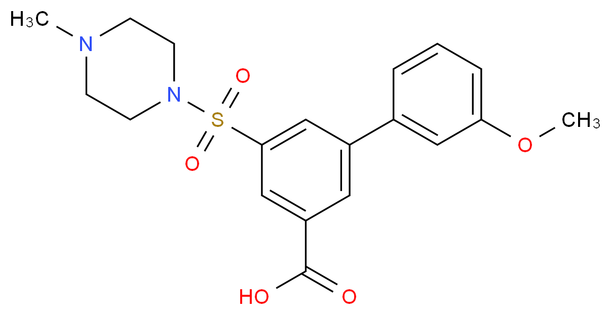 3'-methoxy-5-[(4-methylpiperazin-1-yl)sulfonyl]biphenyl-3-carboxylic acid_Molecular_structure_CAS_)
