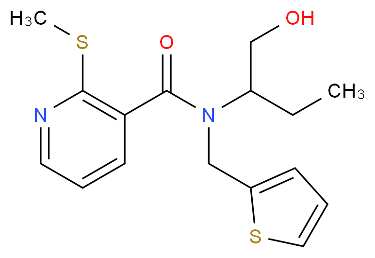 N-[1-(hydroxymethyl)propyl]-2-(methylthio)-N-(2-thienylmethyl)nicotinamide_Molecular_structure_CAS_)
