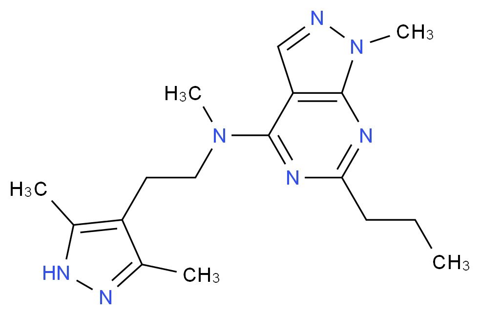 N-[2-(3,5-dimethyl-1H-pyrazol-4-yl)ethyl]-N,1-dimethyl-6-propyl-1H-pyrazolo[3,4-d]pyrimidin-4-amine_Molecular_structure_CAS_)