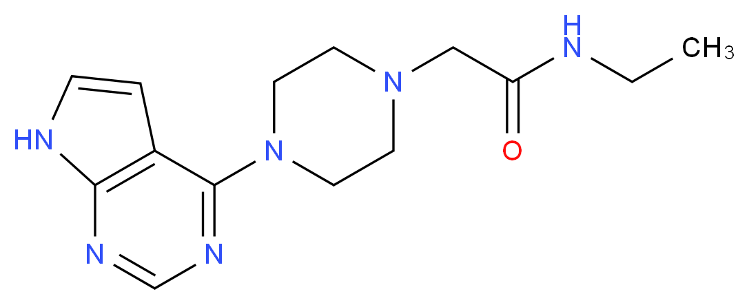 N-ethyl-2-[4-(7H-pyrrolo[2,3-d]pyrimidin-4-yl)-1-piperazinyl]acetamide_Molecular_structure_CAS_)