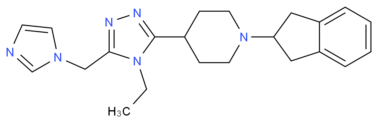 1-(2,3-dihydro-1H-inden-2-yl)-4-[4-ethyl-5-(1H-imidazol-1-ylmethyl)-4H-1,2,4-triazol-3-yl]piperidine_Molecular_structure_CAS_)