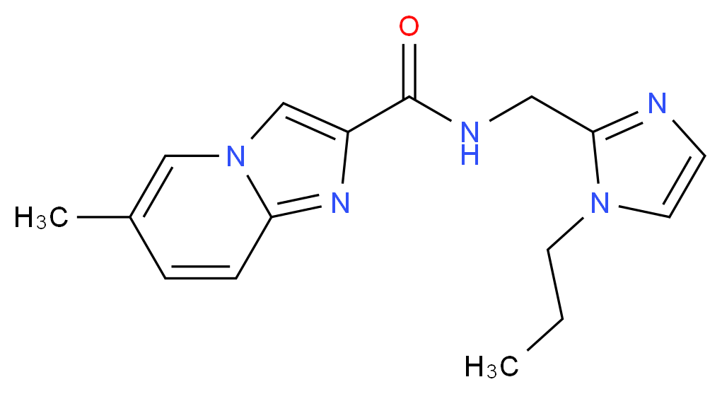 6-methyl-N-[(1-propyl-1H-imidazol-2-yl)methyl]imidazo[1,2-a]pyridine-2-carboxamide_Molecular_structure_CAS_)