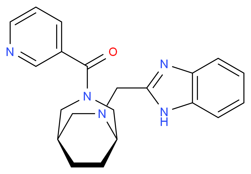 2-{[(1R*,5R*)-3-(3-pyridinylcarbonyl)-3,6-diazabicyclo[3.2.2]non-6-yl]methyl}-1H-benzimidazole_Molecular_structure_CAS_)