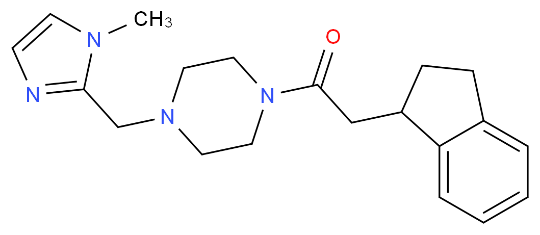 1-(2,3-dihydro-1H-inden-1-ylacetyl)-4-[(1-methyl-1H-imidazol-2-yl)methyl]piperazine_Molecular_structure_CAS_)