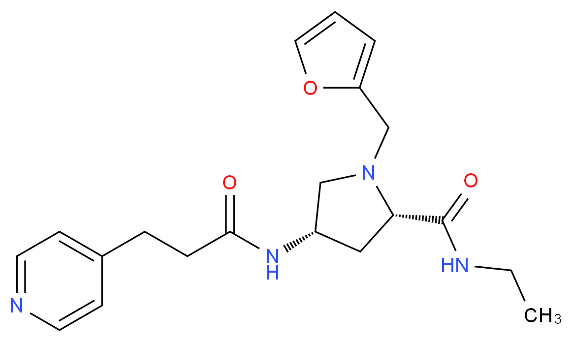 (4S)-N-ethyl-1-(2-furylmethyl)-4-[(3-pyridin-4-ylpropanoyl)amino]-L-prolinamide_Molecular_structure_CAS_)