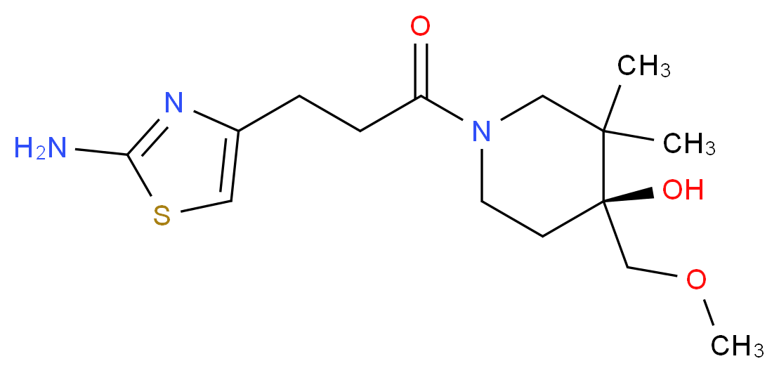 (4S)-1-[3-(2-amino-1,3-thiazol-4-yl)propanoyl]-4-(methoxymethyl)-3,3-dimethyl-4-piperidinol_Molecular_structure_CAS_)