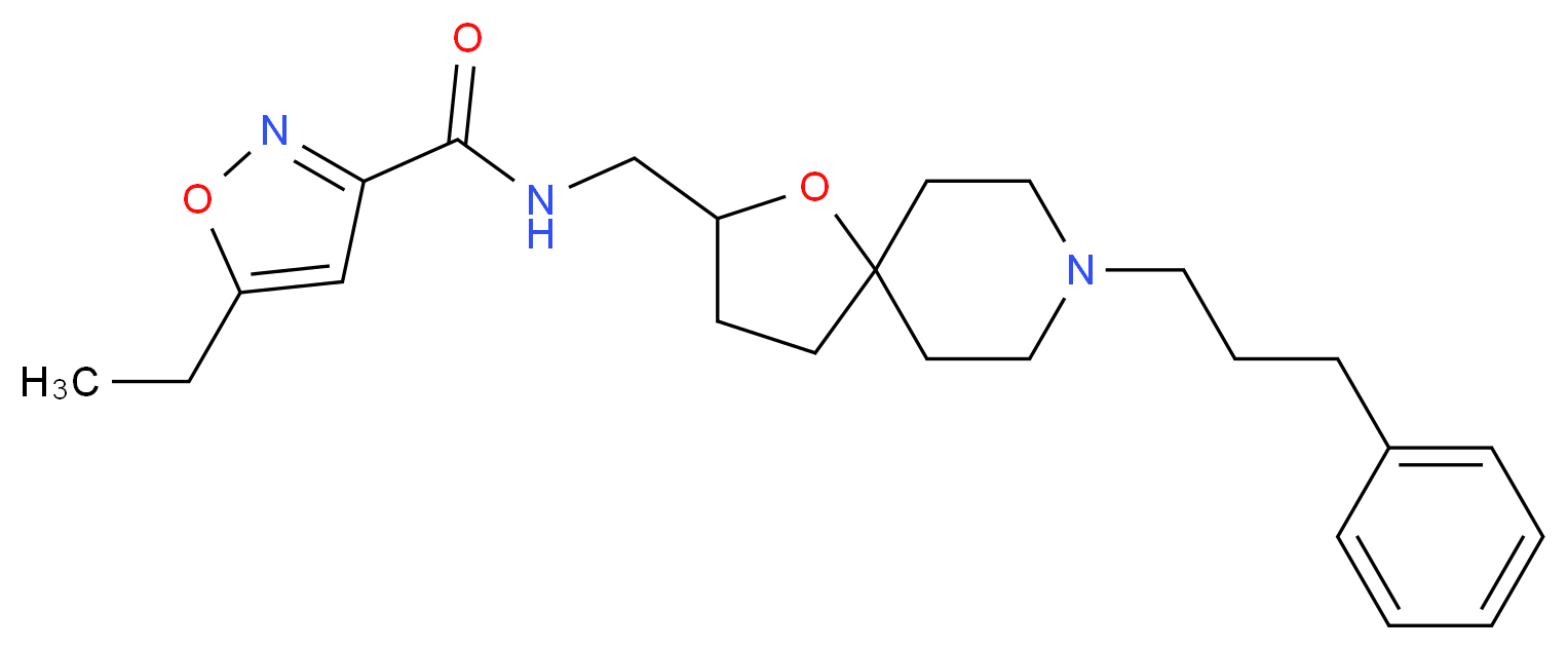 5-ethyl-N-{[8-(3-phenylpropyl)-1-oxa-8-azaspiro[4.5]dec-2-yl]methyl}-3-isoxazolecarboxamide_Molecular_structure_CAS_)