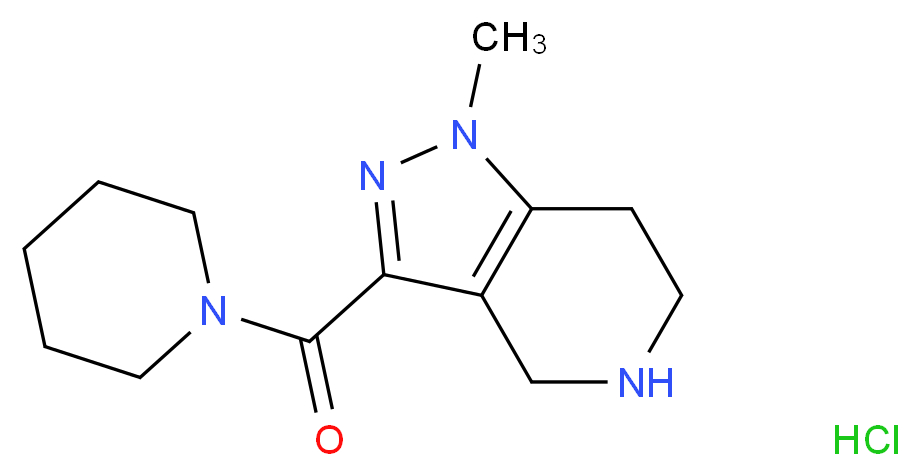 1-Methyl-3-(piperidin-1-ylcarbonyl)-4,5,6,7-tetra-hydro-1H-pyrazolo[4,3-c]pyridine hydrochloride_Molecular_structure_CAS_)