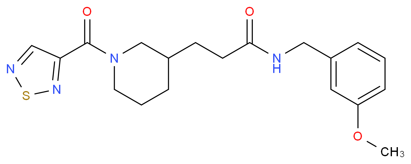 N-(3-methoxybenzyl)-3-[1-(1,2,5-thiadiazol-3-ylcarbonyl)-3-piperidinyl]propanamide_Molecular_structure_CAS_)