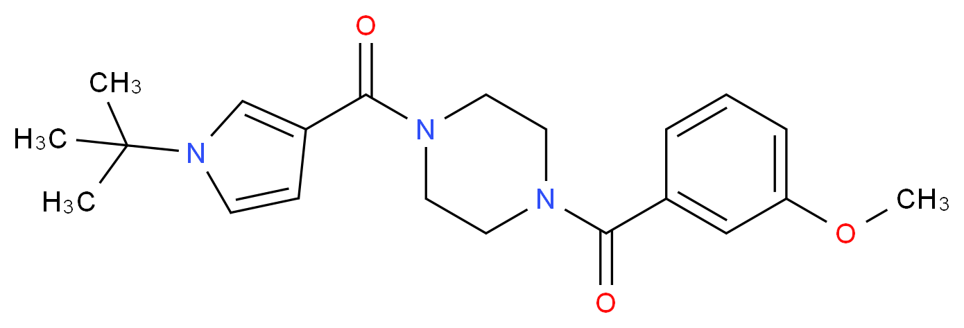 1-[(1-tert-butyl-1H-pyrrol-3-yl)carbonyl]-4-(3-methoxybenzoyl)piperazine_Molecular_structure_CAS_)