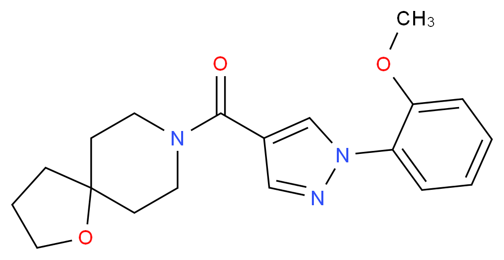 8-{[1-(2-methoxyphenyl)-1H-pyrazol-4-yl]carbonyl}-1-oxa-8-azaspiro[4.5]decane_Molecular_structure_CAS_)
