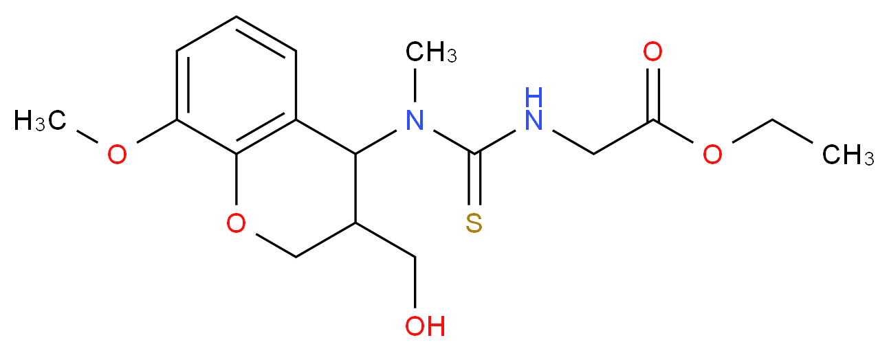 Ethyl 2-({[[3-(hydroxymethyl)-8-methoxy-3,4-dihydr o-2H-chromen-4-yl](methyl)amino]carbothioyl} amino_Molecular_structure_CAS_)