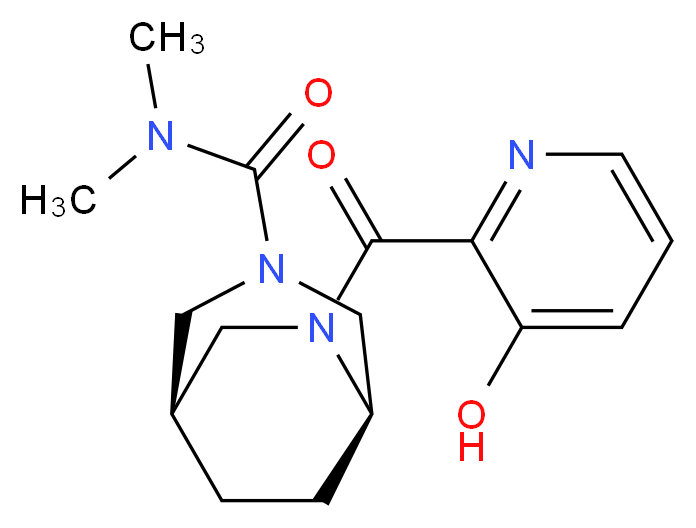 (1R*,5R*)-6-[(3-hydroxy-2-pyridinyl)carbonyl]-N,N-dimethyl-3,6-diazabicyclo[3.2.2]nonane-3-carboxamide_Molecular_structure_CAS_)